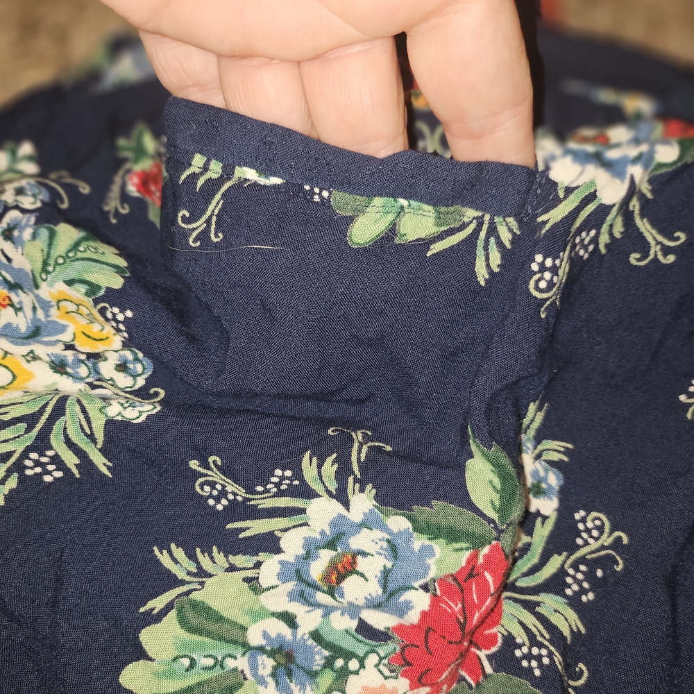 Angie Navy Floral Paperbag Waist Women's Shorts - Picture 7 of 11